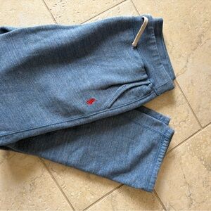 Ralph Lauren Blue Sweatpants with Red Pony Logo